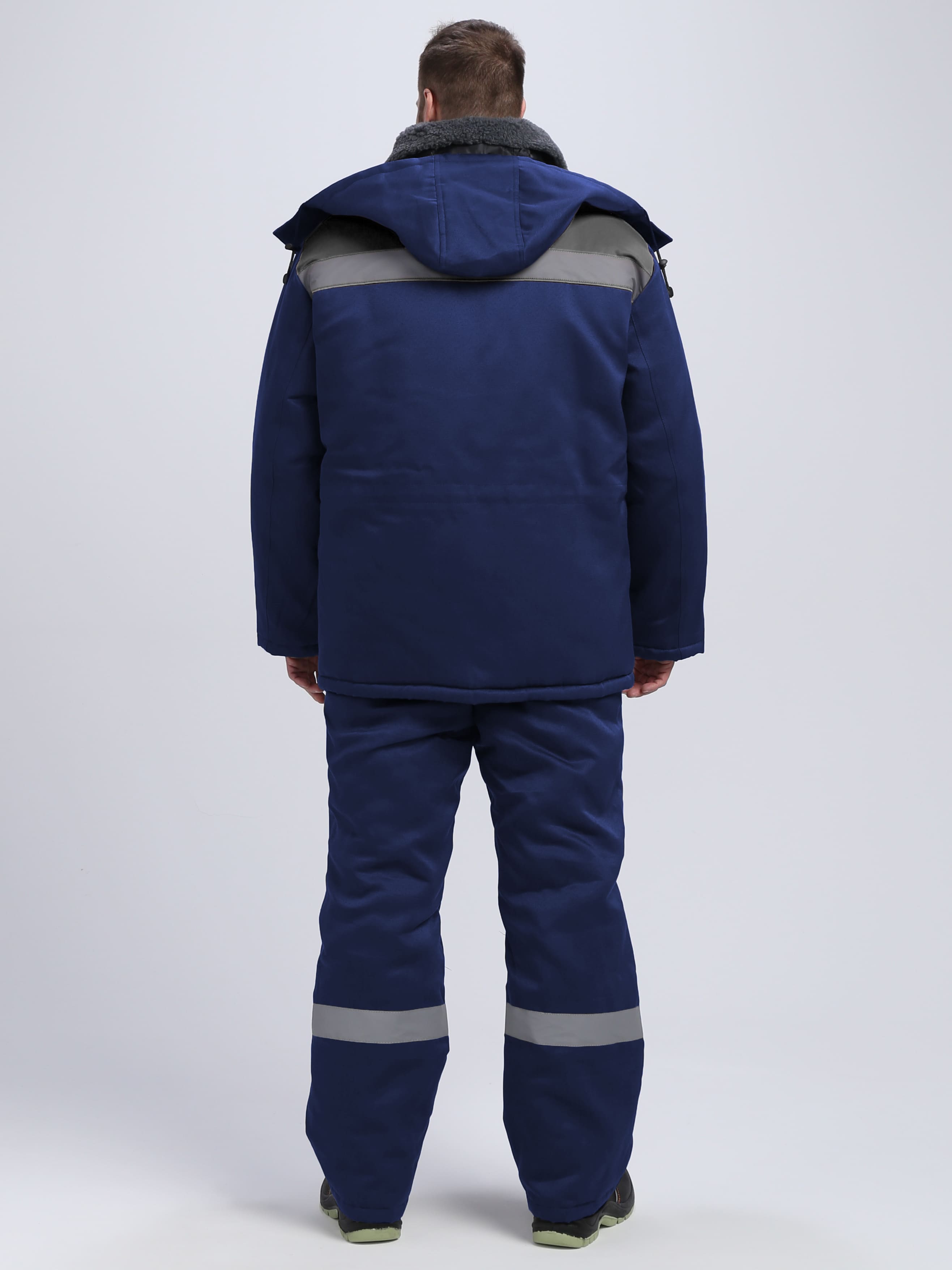 Куртка зимняя для бригадира NEW (тк.Смесовая,210), т.синий/серый - 3