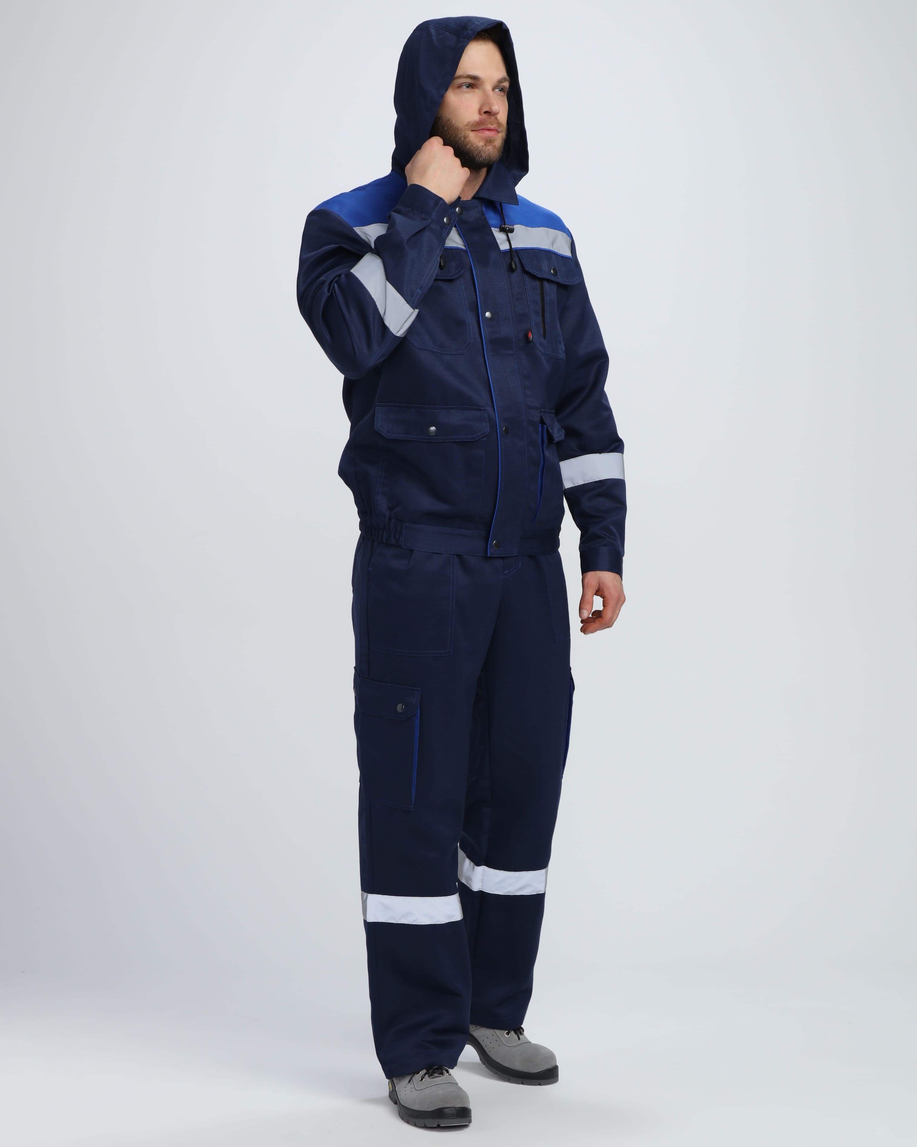 Костюм Нейч-2 СОП с капюшоном (тк.Смесовая,210) п/к, т.синий/васильковый - 12